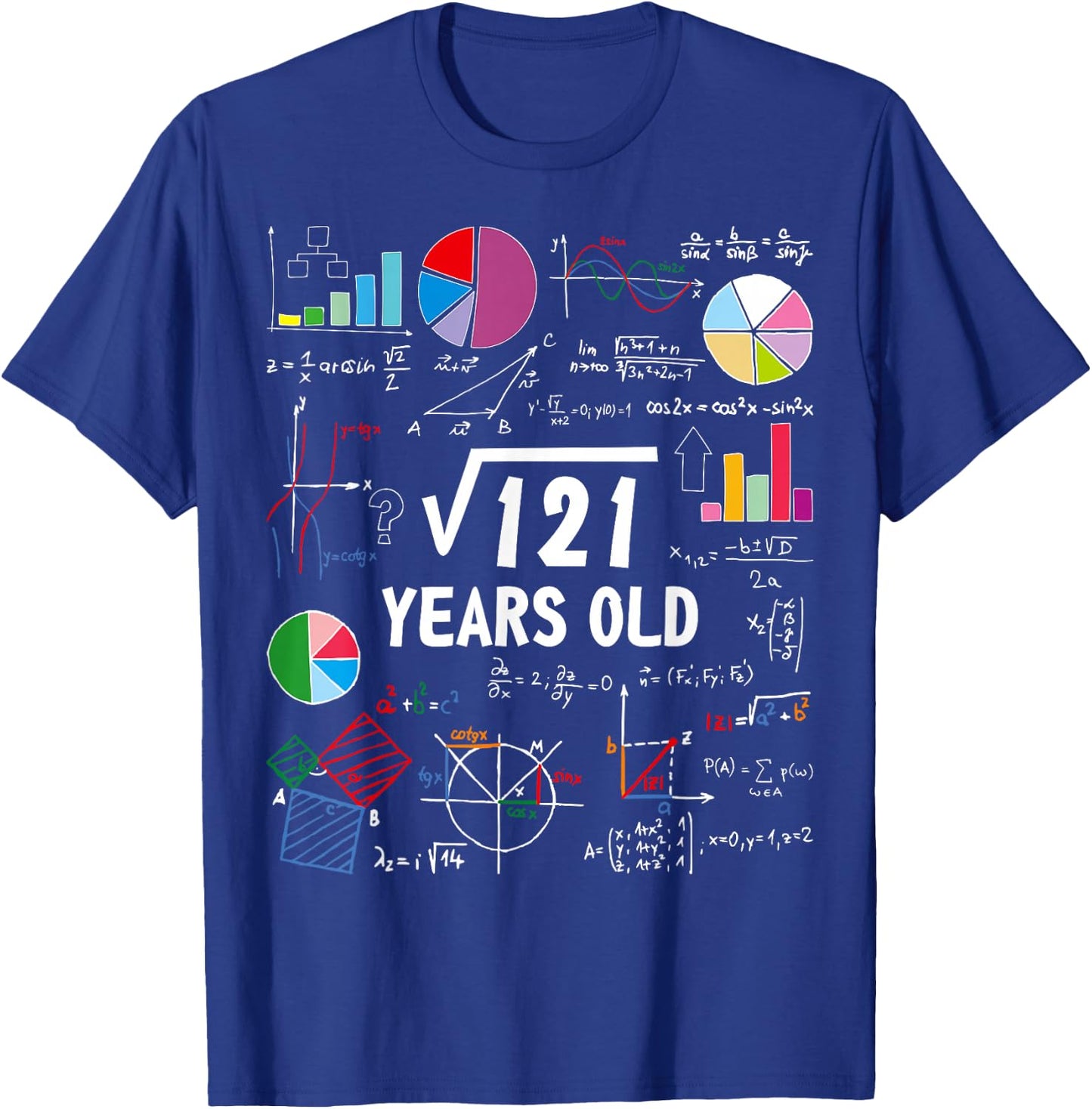 Square Root of 121 11th Birthday 11 Year Old Love Math T-Shirt - T-Shirt | Royal
