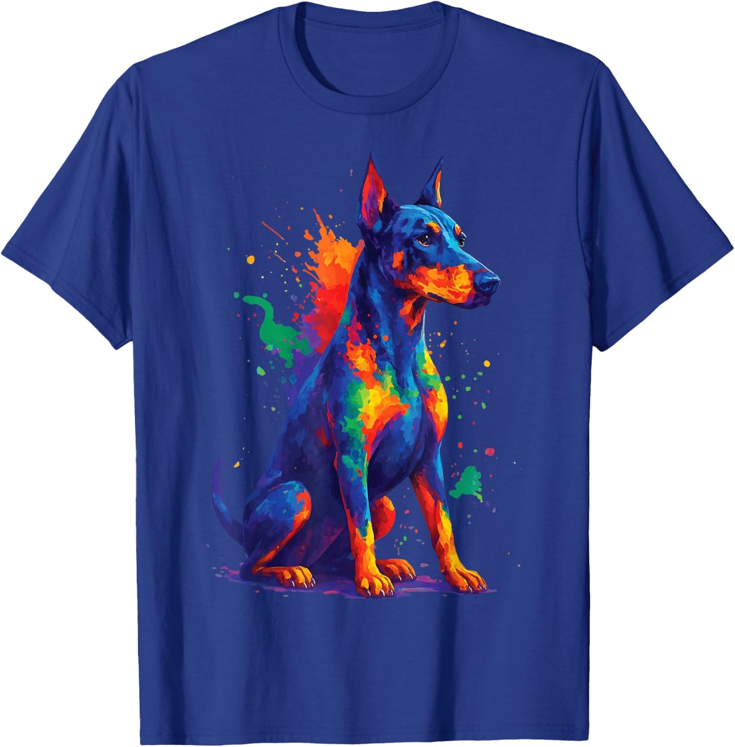 Doberman Colorful T-Shirt - T-Shirt | Royal