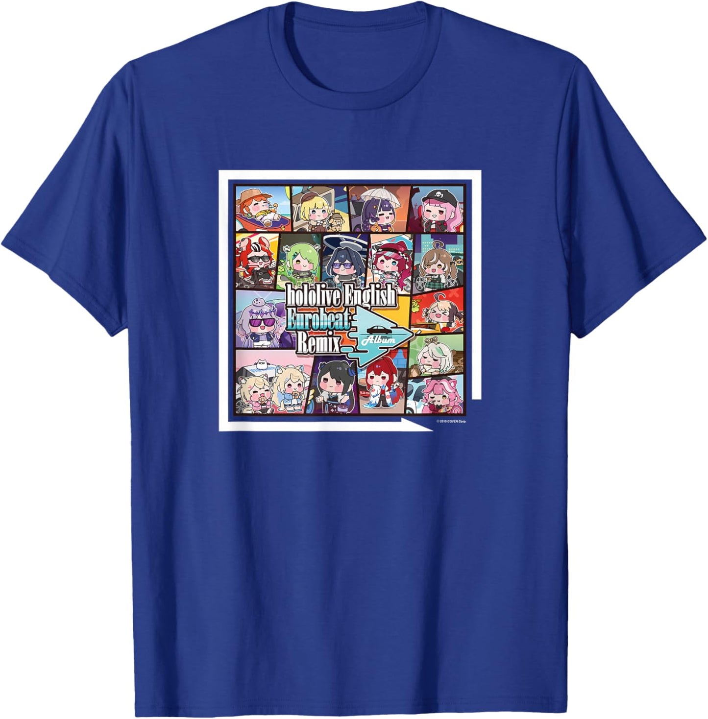hololive Production -Adults Black Short Sleeve - hololive English Eurobeat Remix Album Merchandise - Small T-Shirt - T-Shirt | Royal