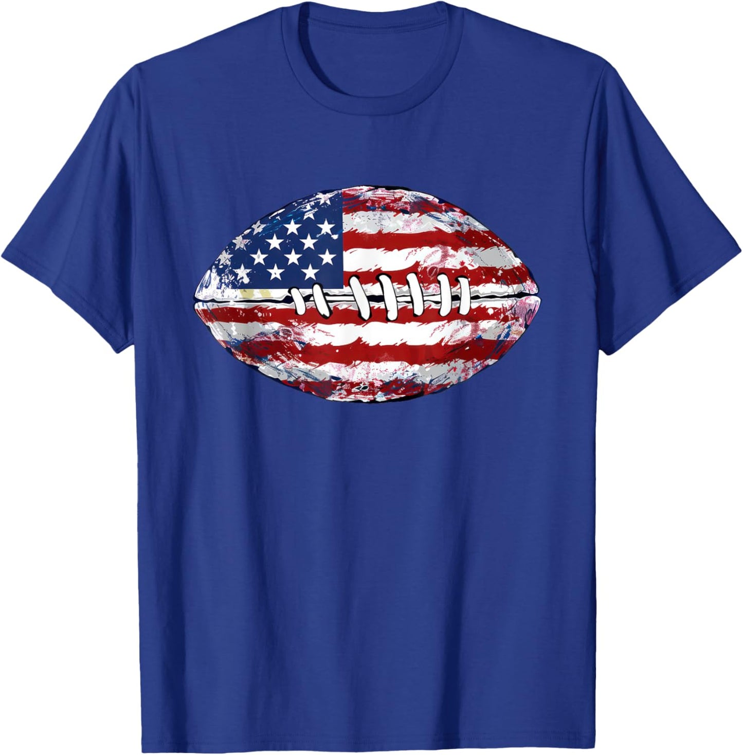 American Football USA Flag T-Shirt - T-Shirt | Royal