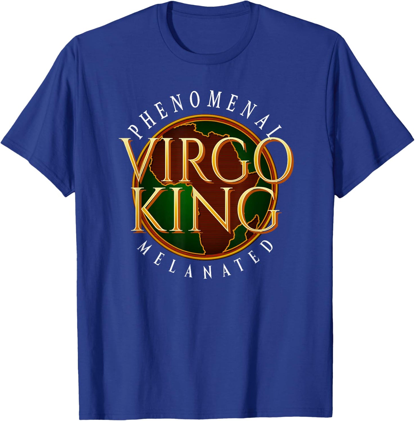 Virgo King Golden Africa Zodiac – Melanated Pride T-Shirt - T-Shirt | Royal