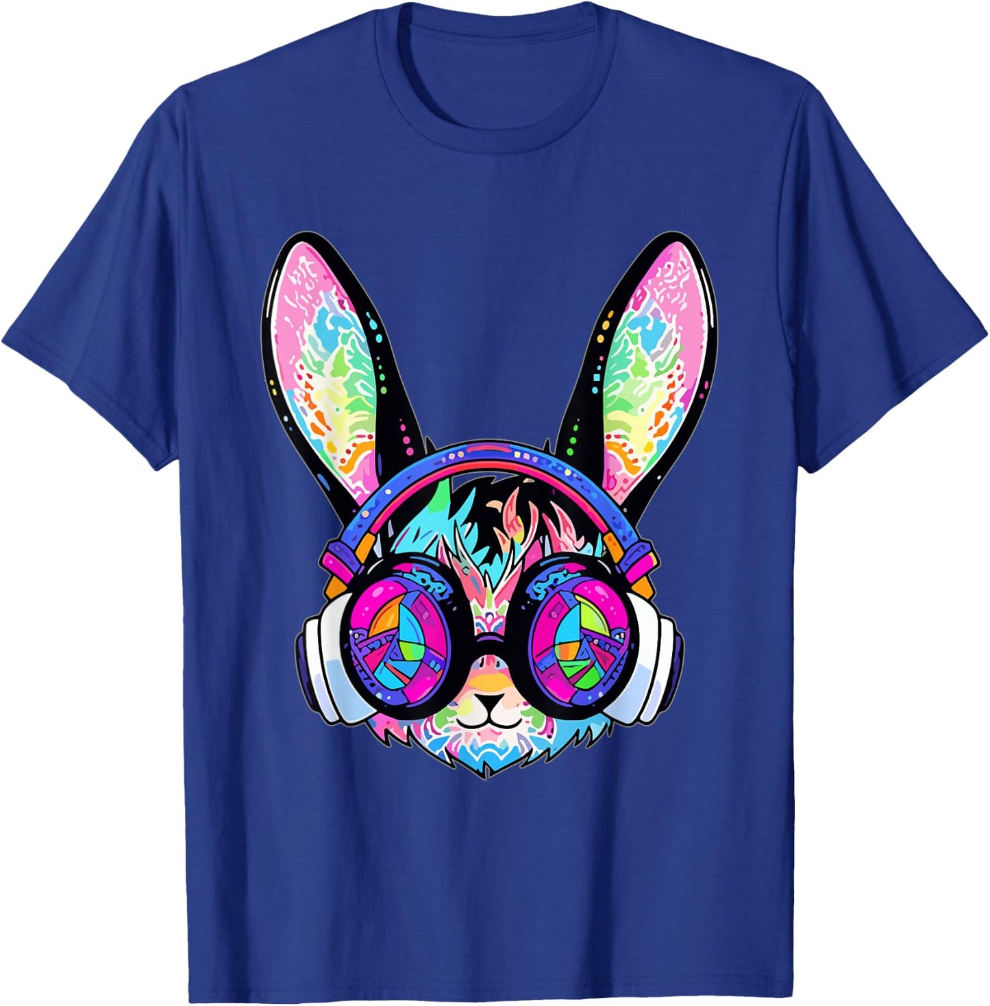 Psychedelic Festival DJ Rabbit Trippy EDM Party T-Shirt - T-Shirt | Royal