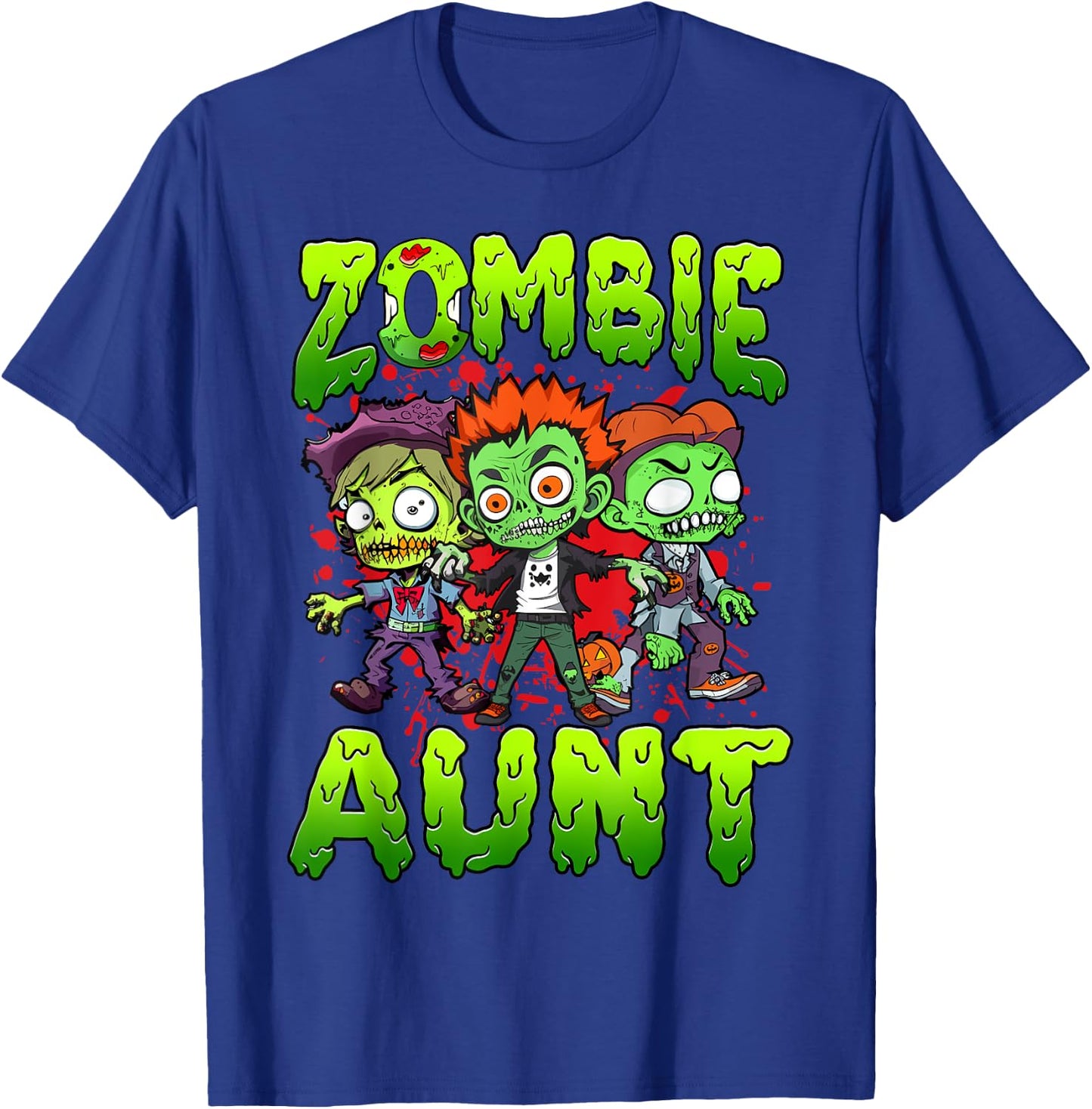 Zombie Aunt Halloween Costume Family Matching T-Shirt - T-Shirt | Royal