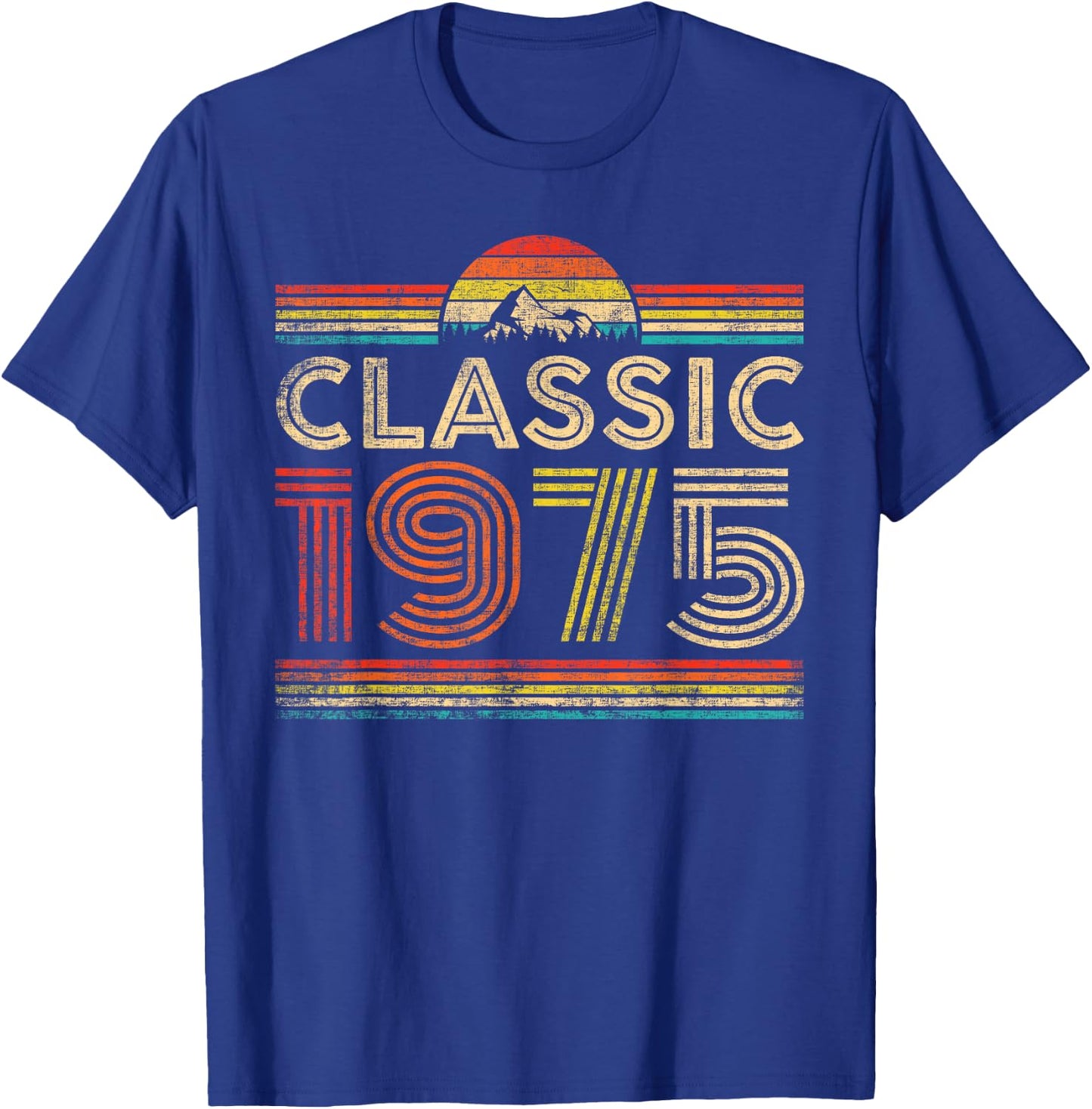 Classic 1975 Vintage 1975 Classic Year Men Women Birthday T-Shirt - T-Shirt | Royal