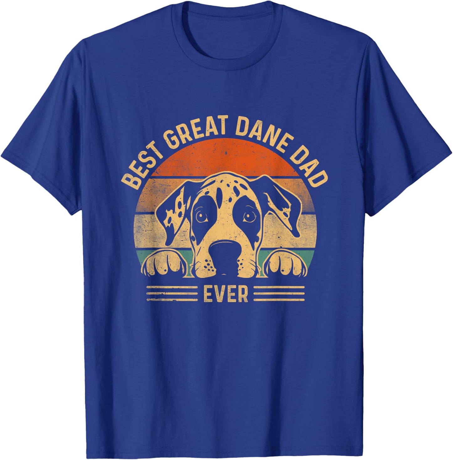 Best Great Dane Dad Ever Retro Fur Dad Fathers Day T-Shirt - T-Shirt | Royal