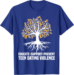 Educate We Wear Orange teen dating Violence Awareness T-Shirt - T-Shirt | Royal