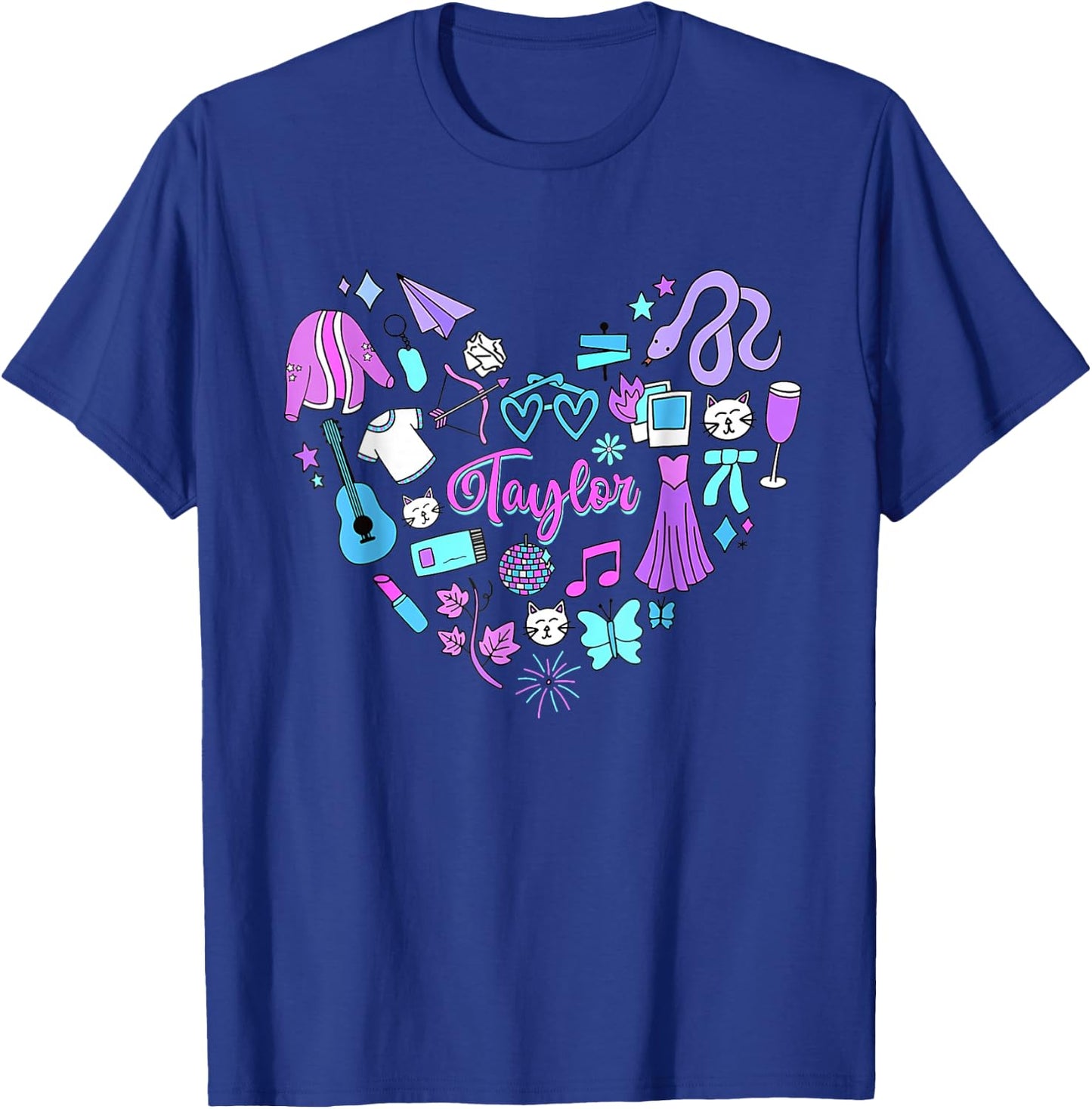 Taylor First Name I Love Taylor Girl Groovy 80's Vintage T-Shirt - T-Shirt | Royal