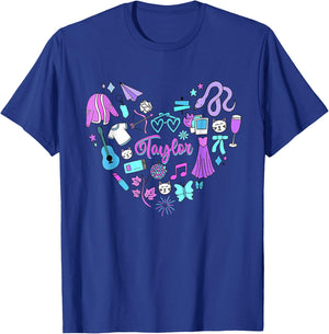 Taylor First Name I Love Taylor Girl Groovy 80's Vintage T-Shirt - T-Shirt | Royal