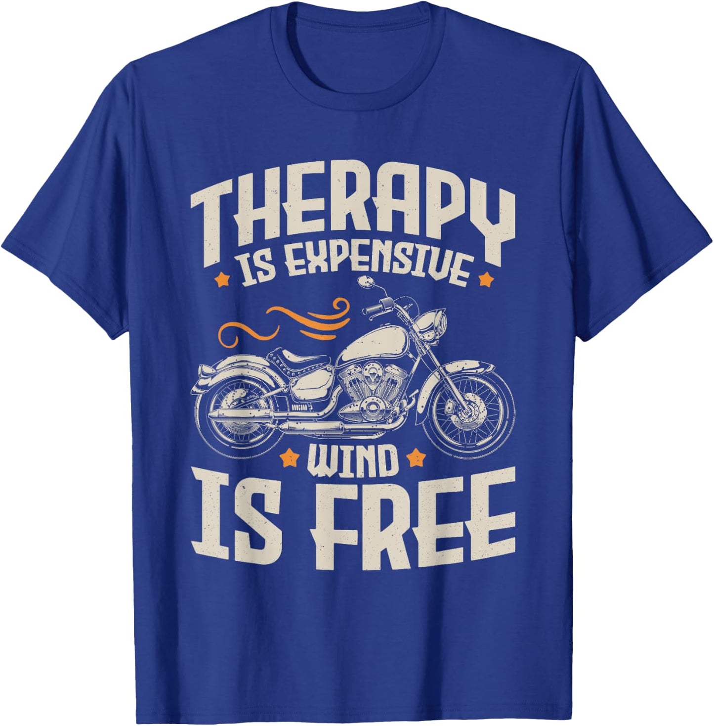 Cool Motorcycle Rider Men Therapy Motorcycle Lovers Biker T-Shirt - T-Shirt | Royal