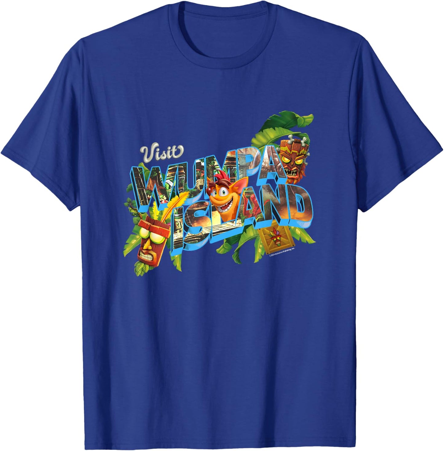 Crash Bandicoot Visit Wumpa Island Vacation Destination Logo T-Shirt - T-Shirt | Royal