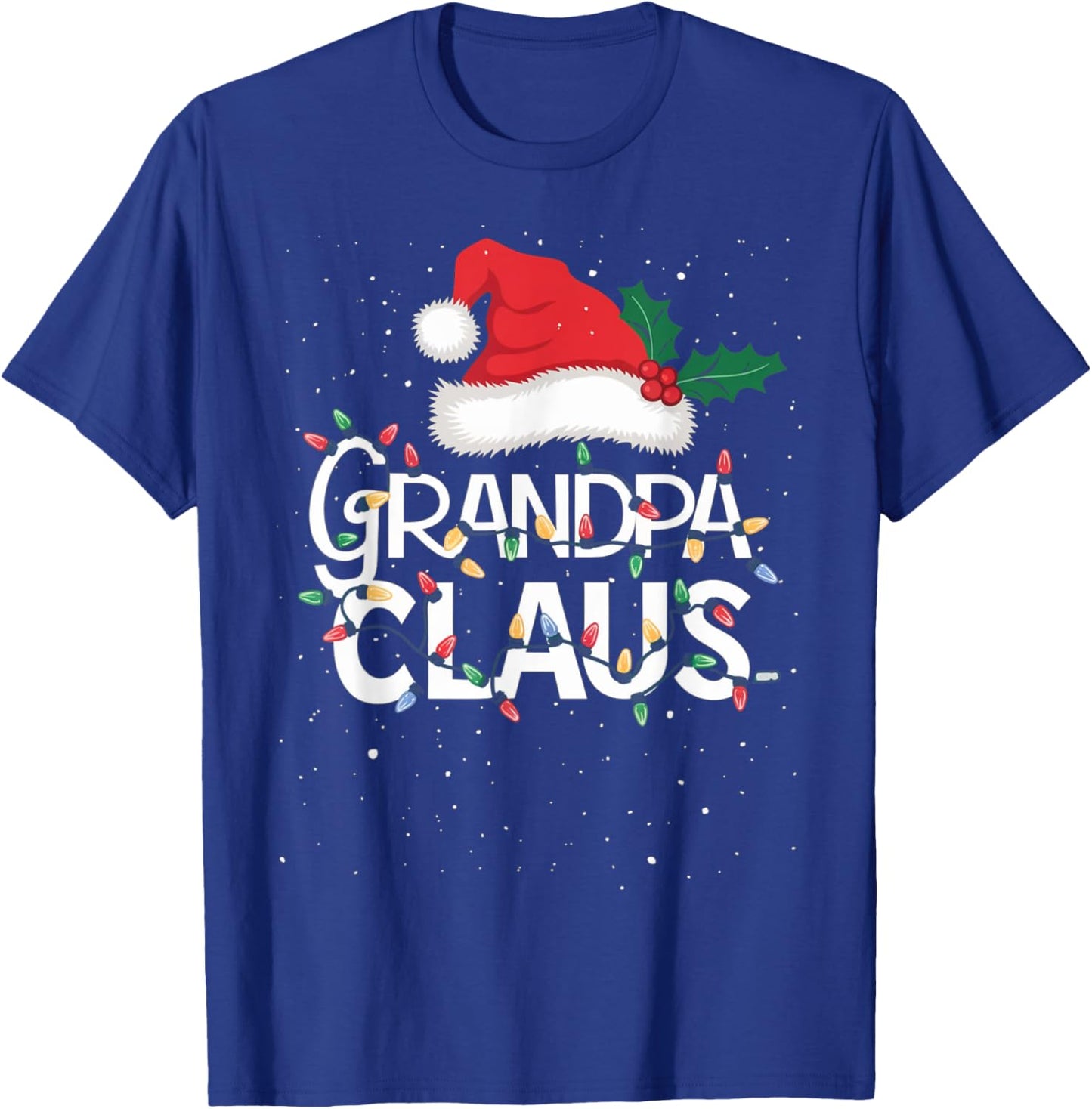 Grandpa Claus Christmas Lights Pajama Family Matching Gifts T-Shirt - T-Shirt | Royal
