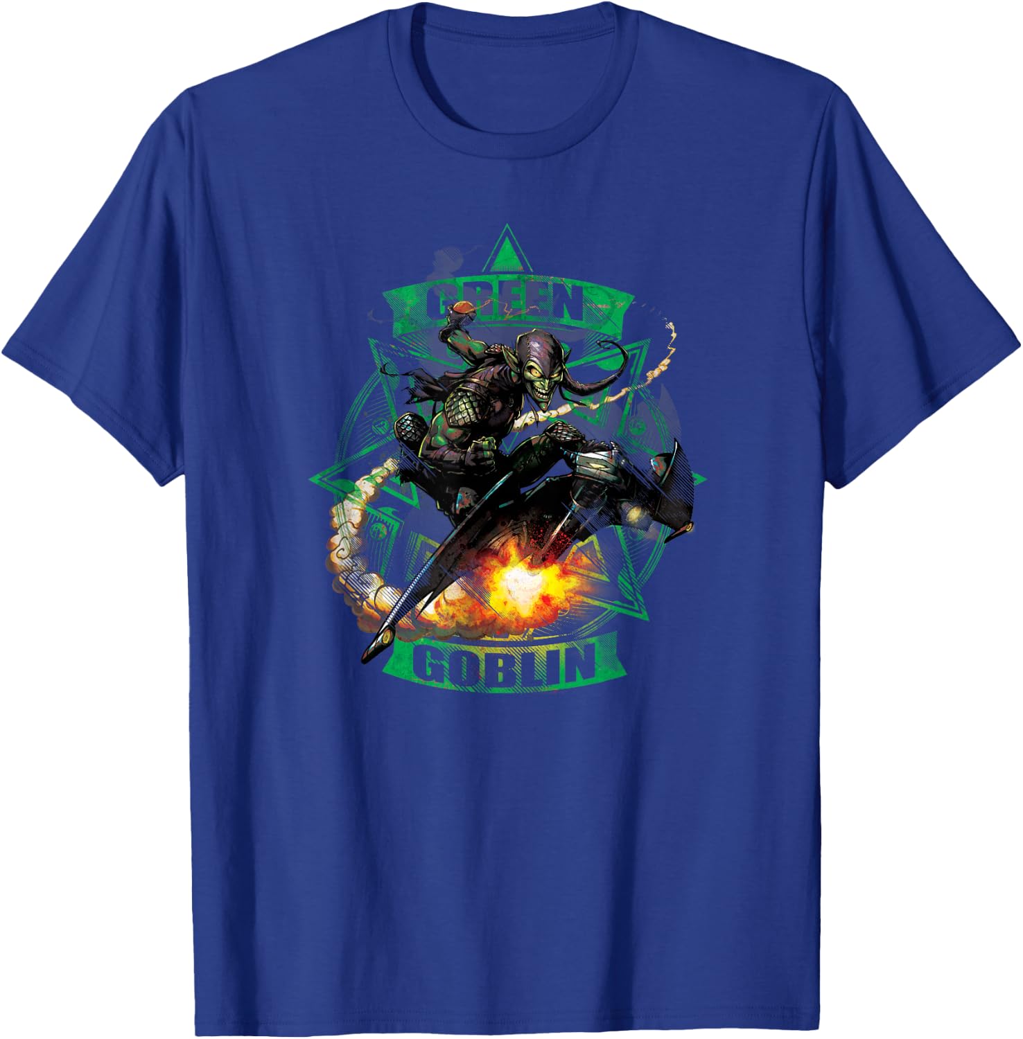 Marvel Green Goblin Glider Pumpkin Bomb T-Shirt - T-Shirt | Royal