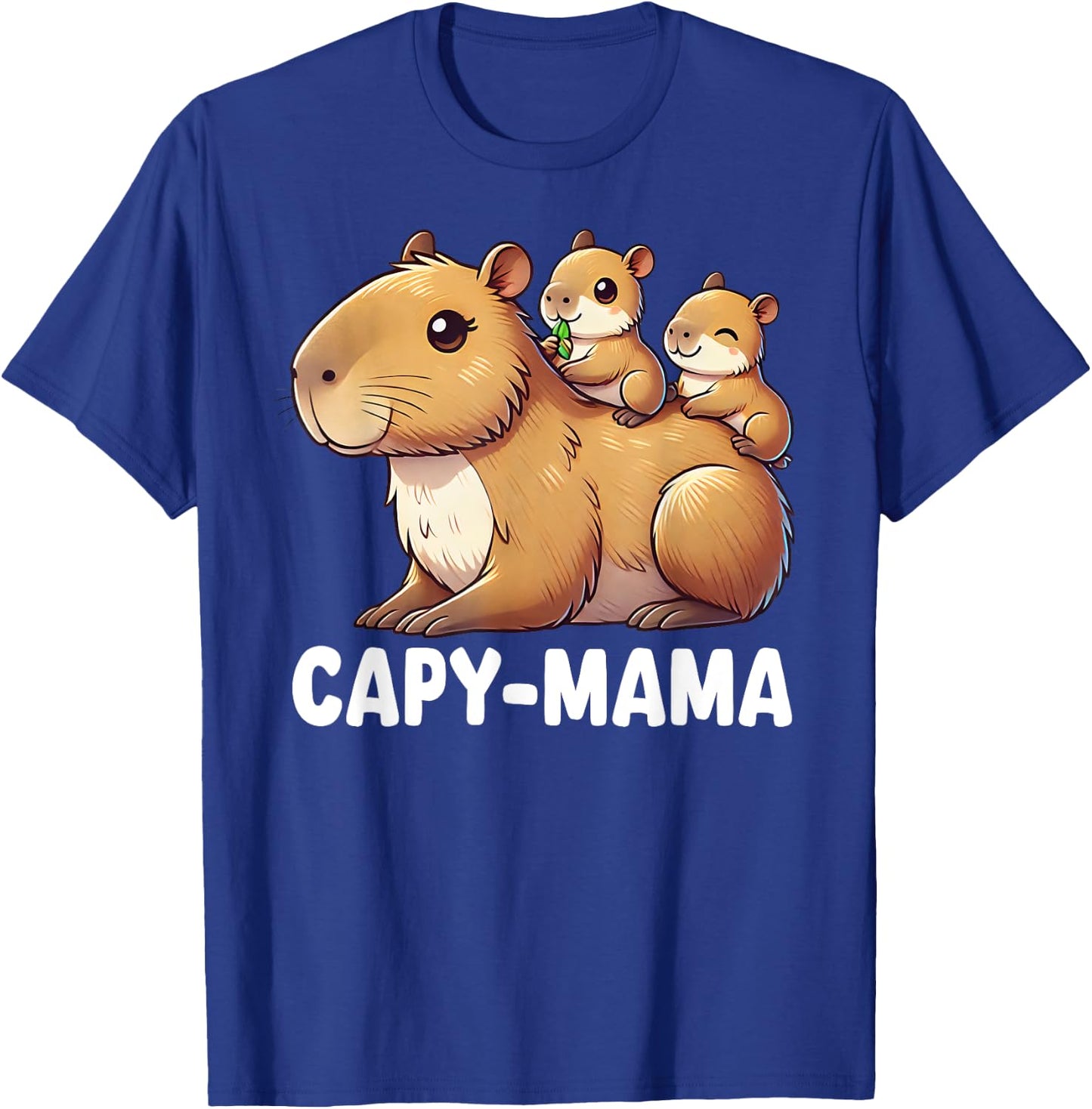 Funny Capybara Capy-Mama Babies Cute Boys Girls Kids T-Shirt - T-Shirt | Royal