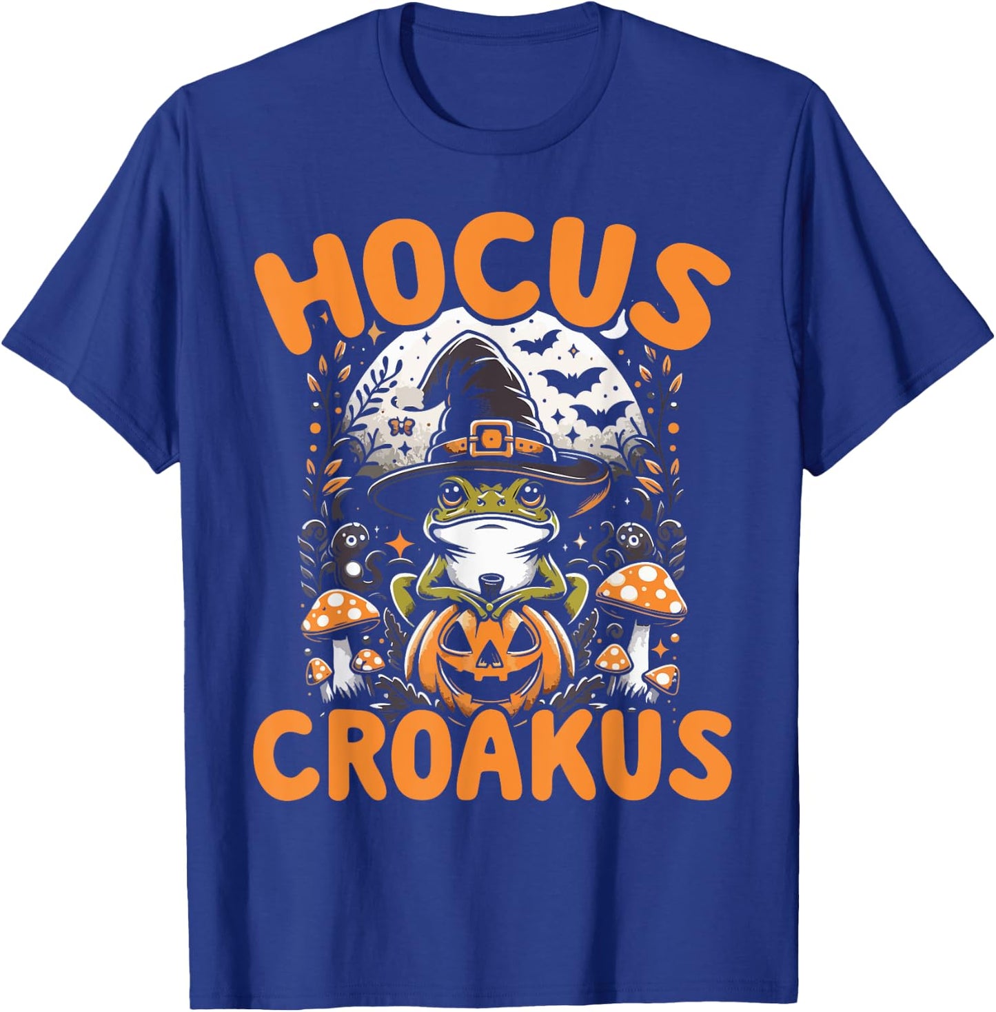 Halloween Frog Witch Pun Hocus Croakus Toad Lover Costume T-Shirt - T-Shirt | Royal
