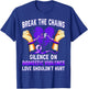 Break The Chains Of Silence On Domestic Violence Awareness T-Shirt - T-Shirt | Royal
