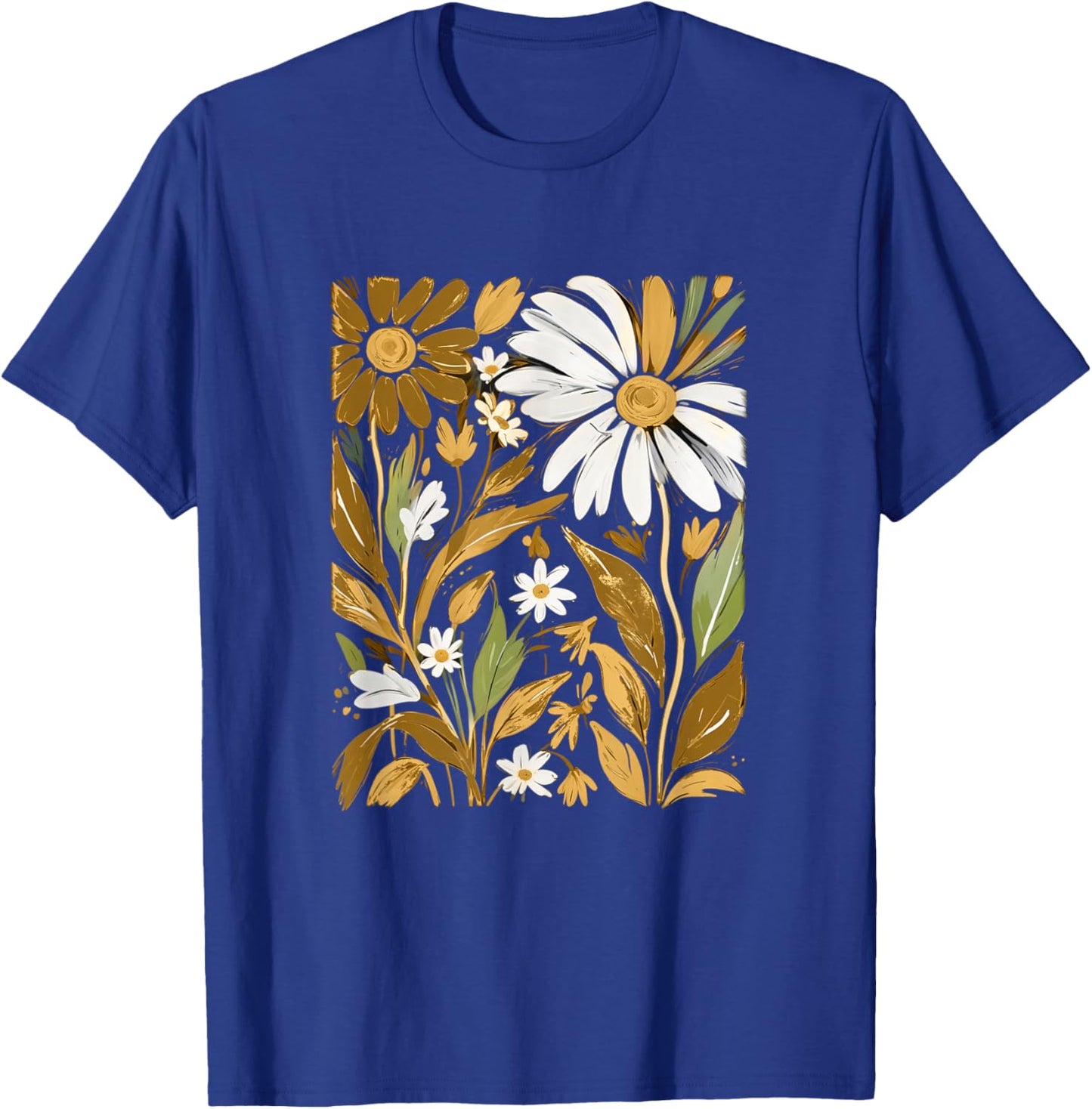 Brown Wildflowers Brown Graphic T-Shirt - T-Shirt | Royal