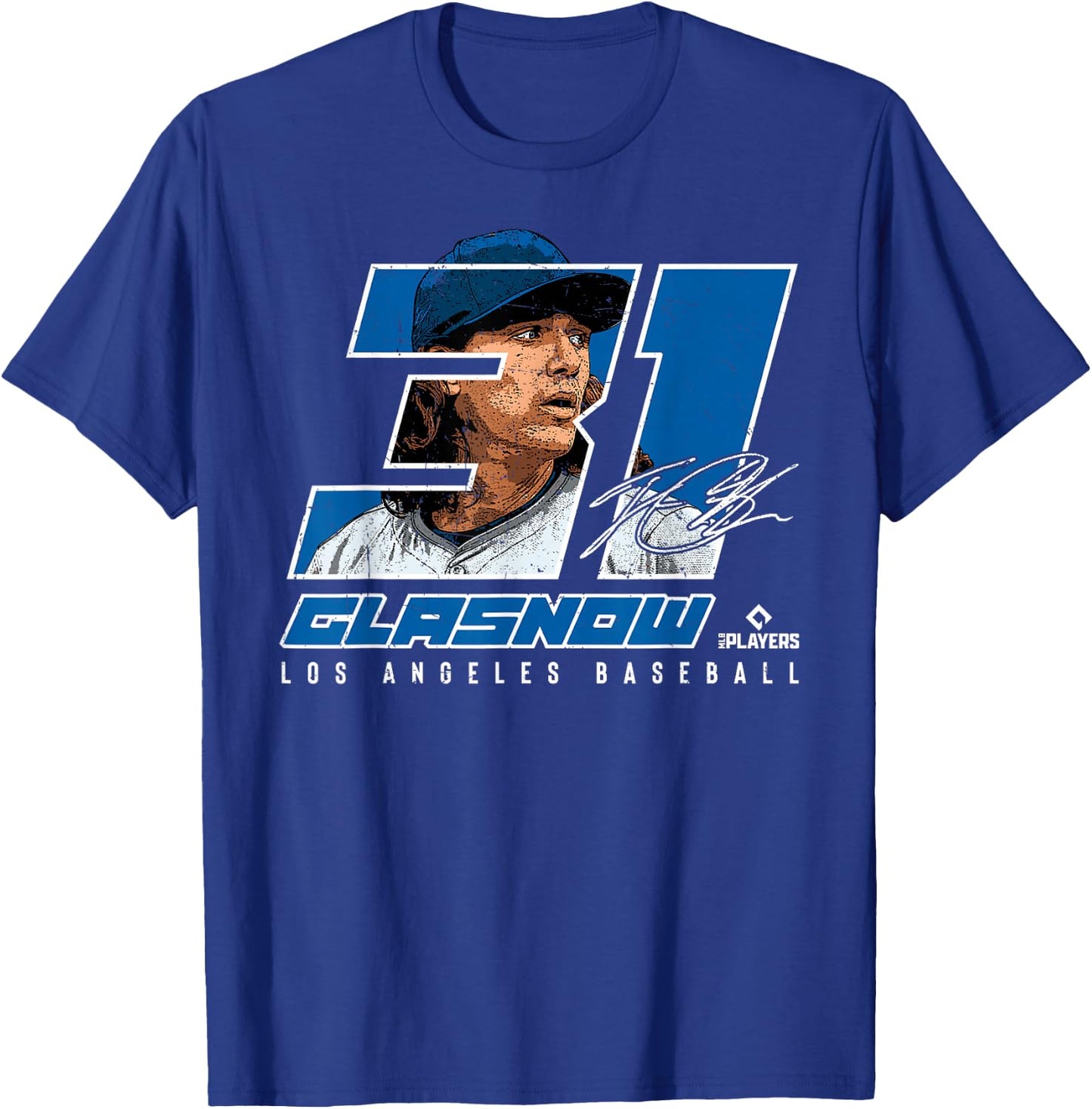 Silhouette Tyler Glasnow Los Angeles MLBPA T-Shirt - T-Shirt | Royal