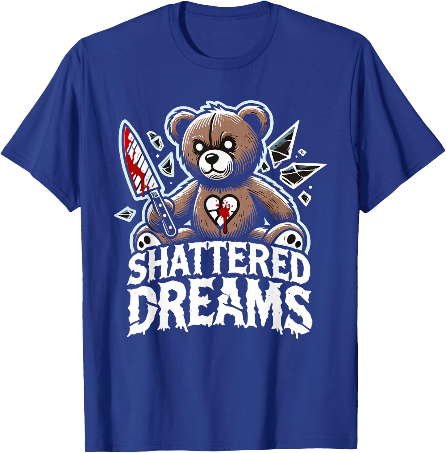 Terrifying Teddy Spooky Plush Horror Teddy Bear Scary T-Shirt - T-Shirt | Royal