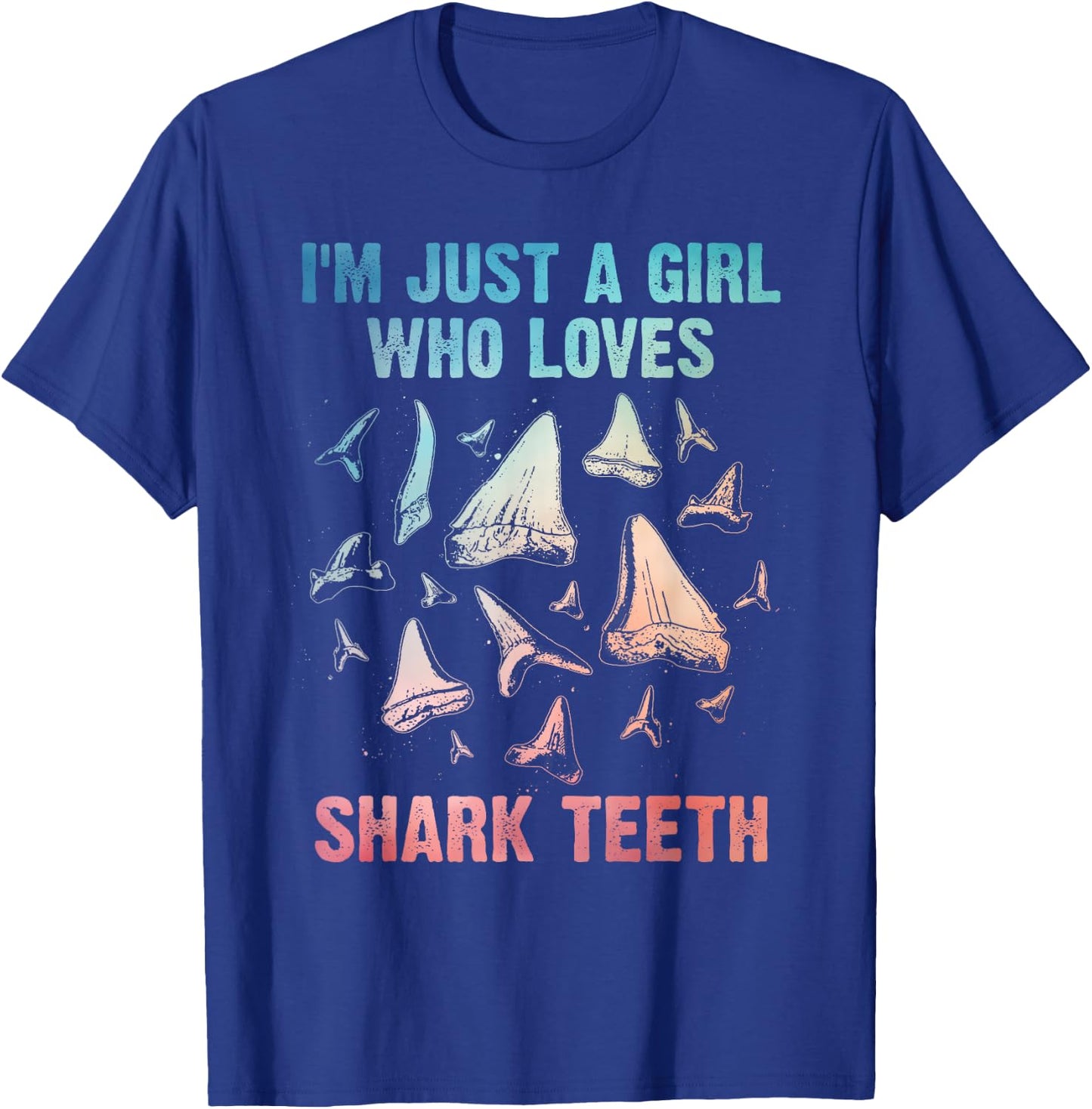 Cool Shark Teeth Art For Girls Women Fossil Megalodon Tooth T-Shirt - T-Shirt | Royal