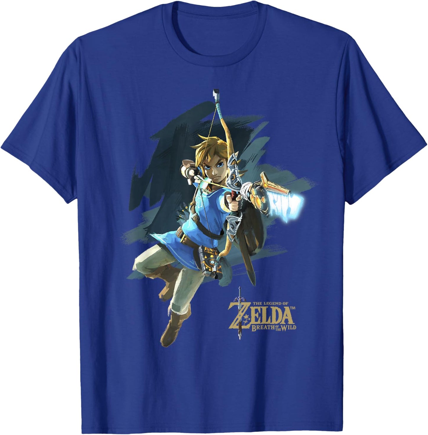 Zelda Breath of The Wild Link Jump Bow Shot Graphic T-Shirt - T-Shirt | Royal