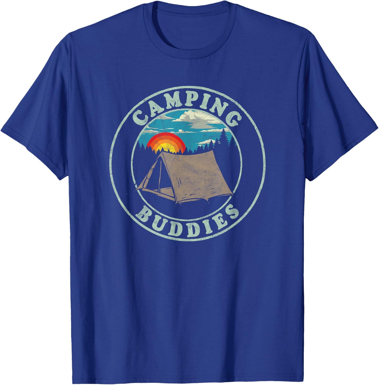 Camping Buddies! Funny Retro Shirt for Camper Friends T-Shirt - T-Shirt | Royal