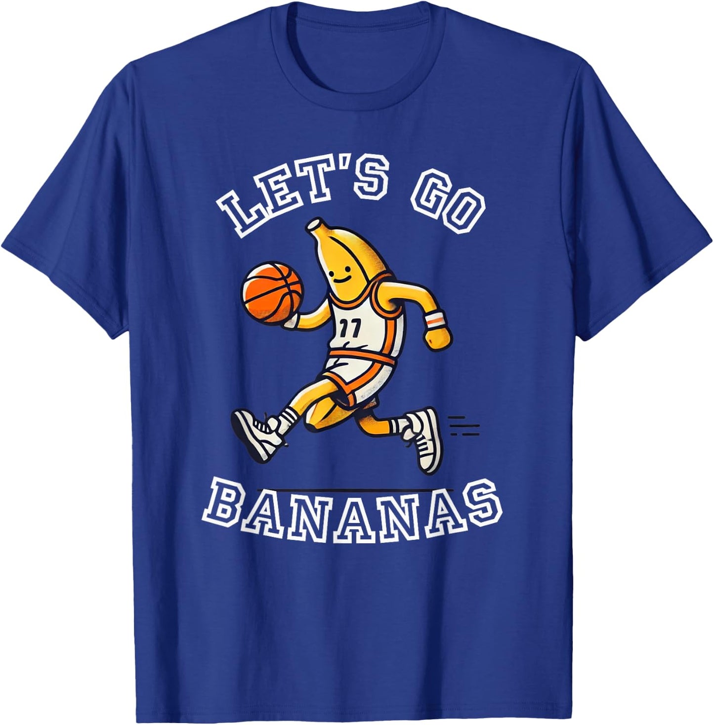 Let's Go Bananas Basketball Player with Funny Banana Graphic T-Shirt - T-Shirt | Royal