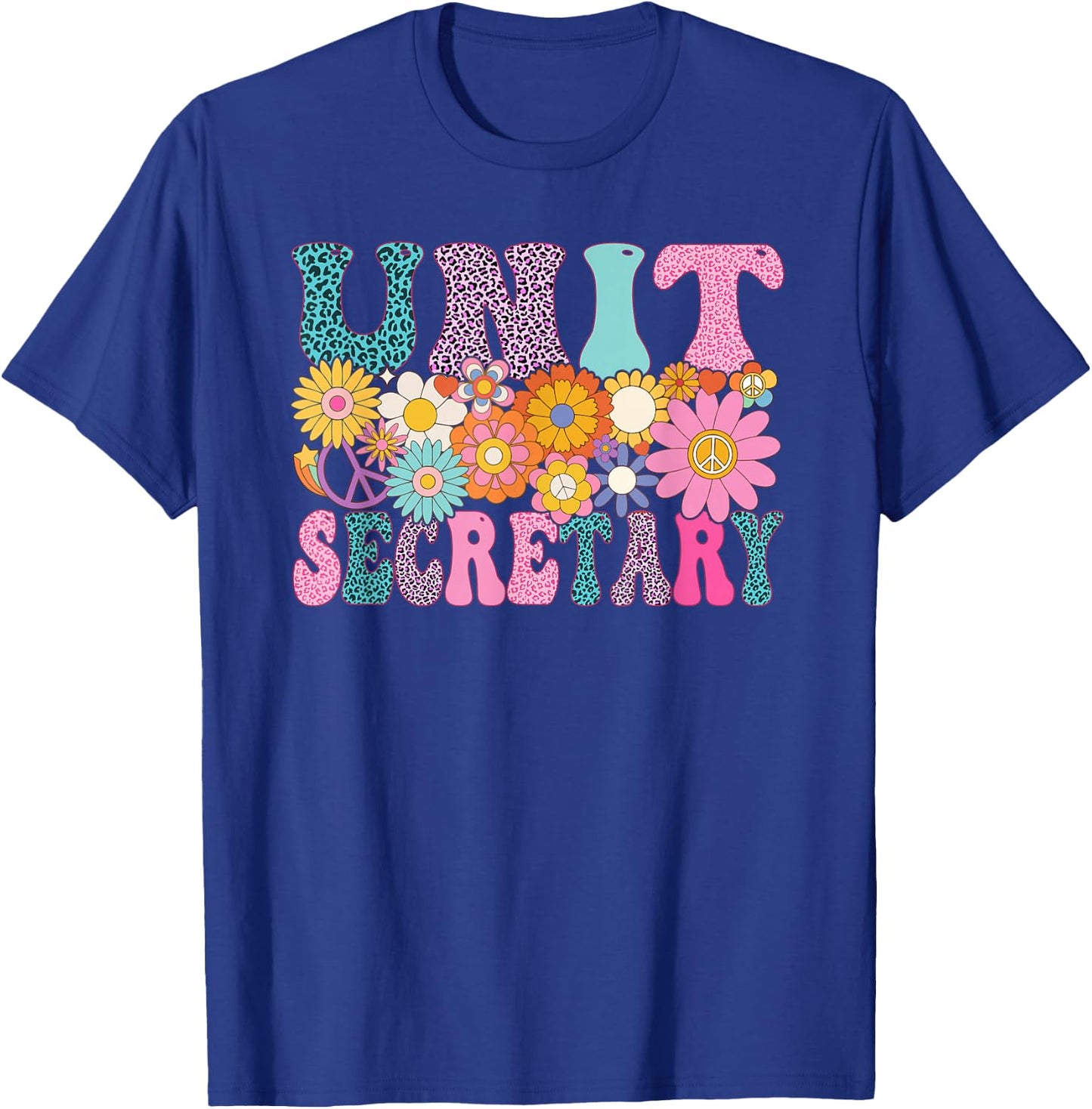 Unit Secretary Week Groovy Leopard Appreciation Day Women T-Shirt - T-Shirt | Royal