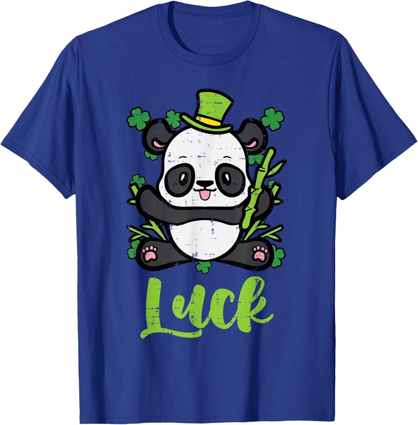 St Patricks Day Panda Luck Saint Pattys Paddys Kid Women Men T-Shirt - T-Shirt | Royal