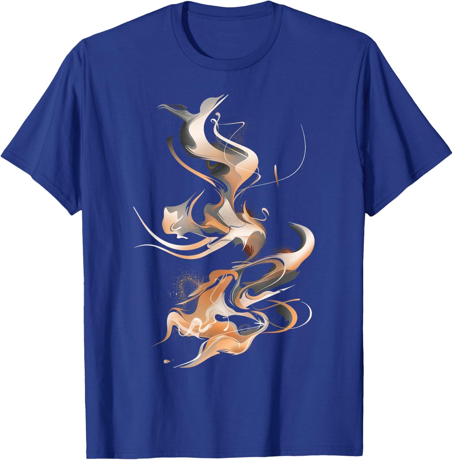 Smoke Swirls In Orange And Black Graphic T-Shirt - T-Shirt | Royal