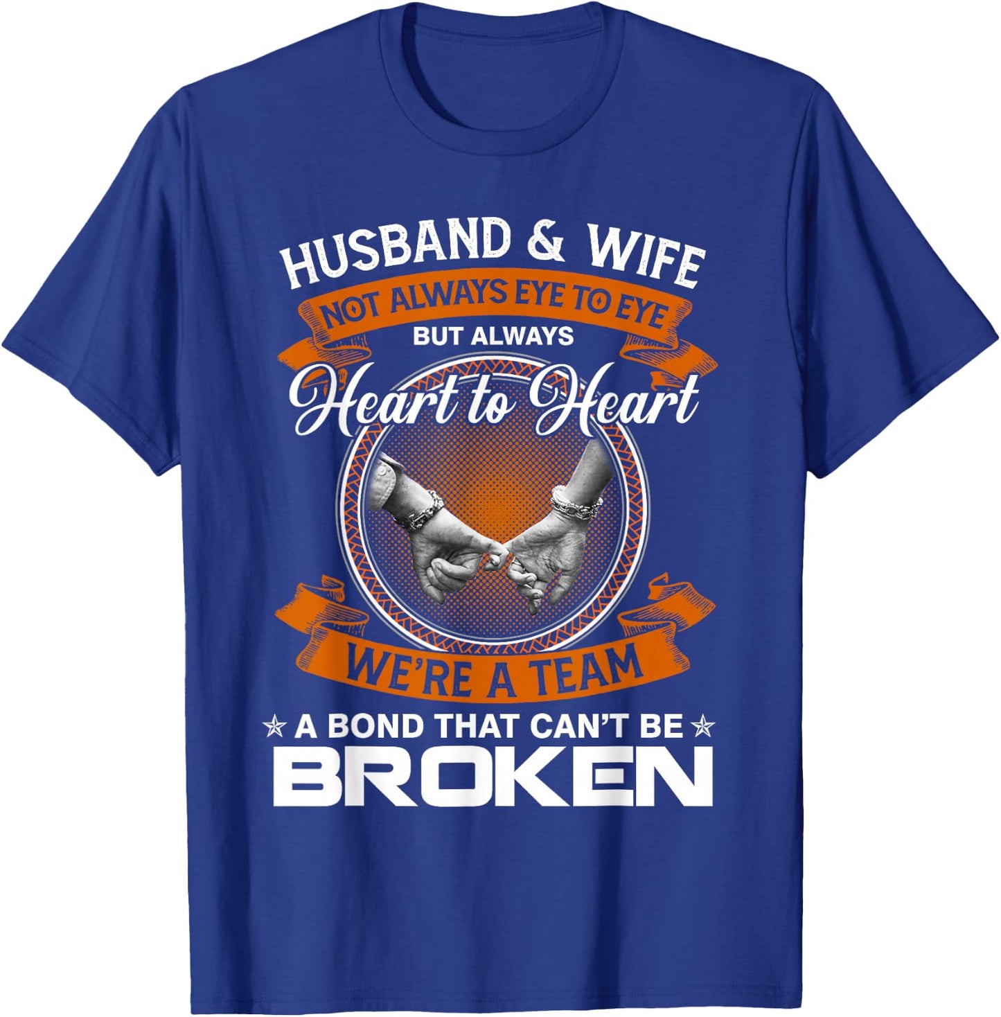 Husband and Wife Not Always Eye to Eye But Heart to Heart Small T-Shirt - T-Shirt | Royal