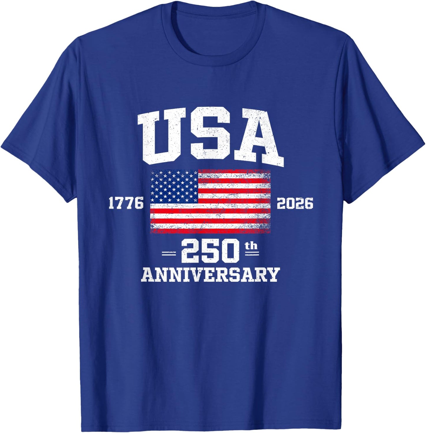 4th of July America US Flag Patriotic 250th Anniversary USA T-Shirt - T-Shirt | Royal