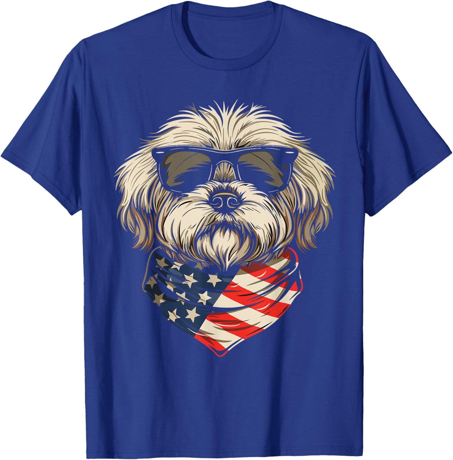 Patriotic American Shih Tzu USA Flag Dog 4th Of July T-Shirt - T-Shirt | Royal