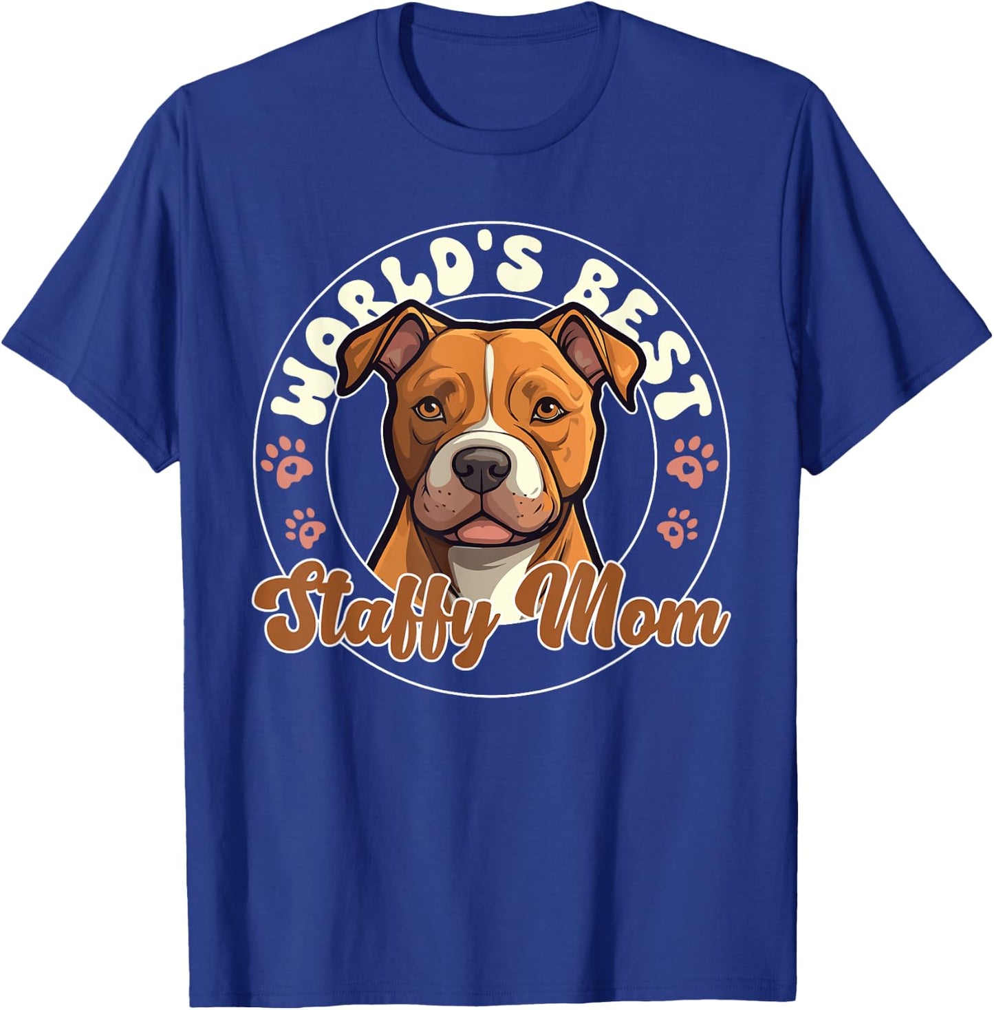 American Staffordshire Terrier World's Best Staffy Mom T-Shirt - T-Shirt | Royal