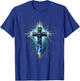 Christian Cross Punk Art Style Distressed Crown of thorns T-Shirt - T-Shirt | Royal