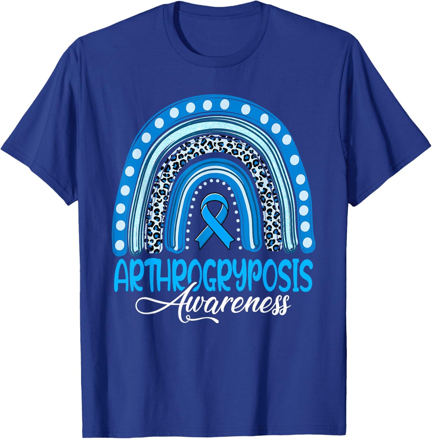 We Wear Blue Rainbow Arthrogryposis Awareness T-Shirt - T-Shirt | Royal