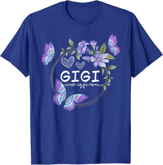 Gigi shirt with butterflies Mother's Day T-Shirt - T-Shirt | Royal