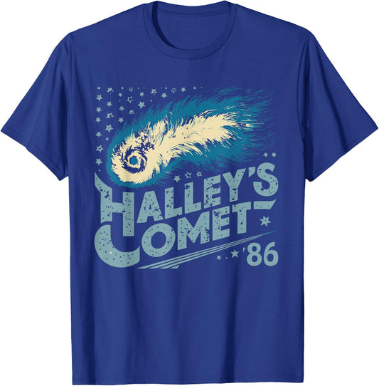 Retro Vintage 80's Halley's Comet Space Lover T-Shirt - T-Shirt | Royal
