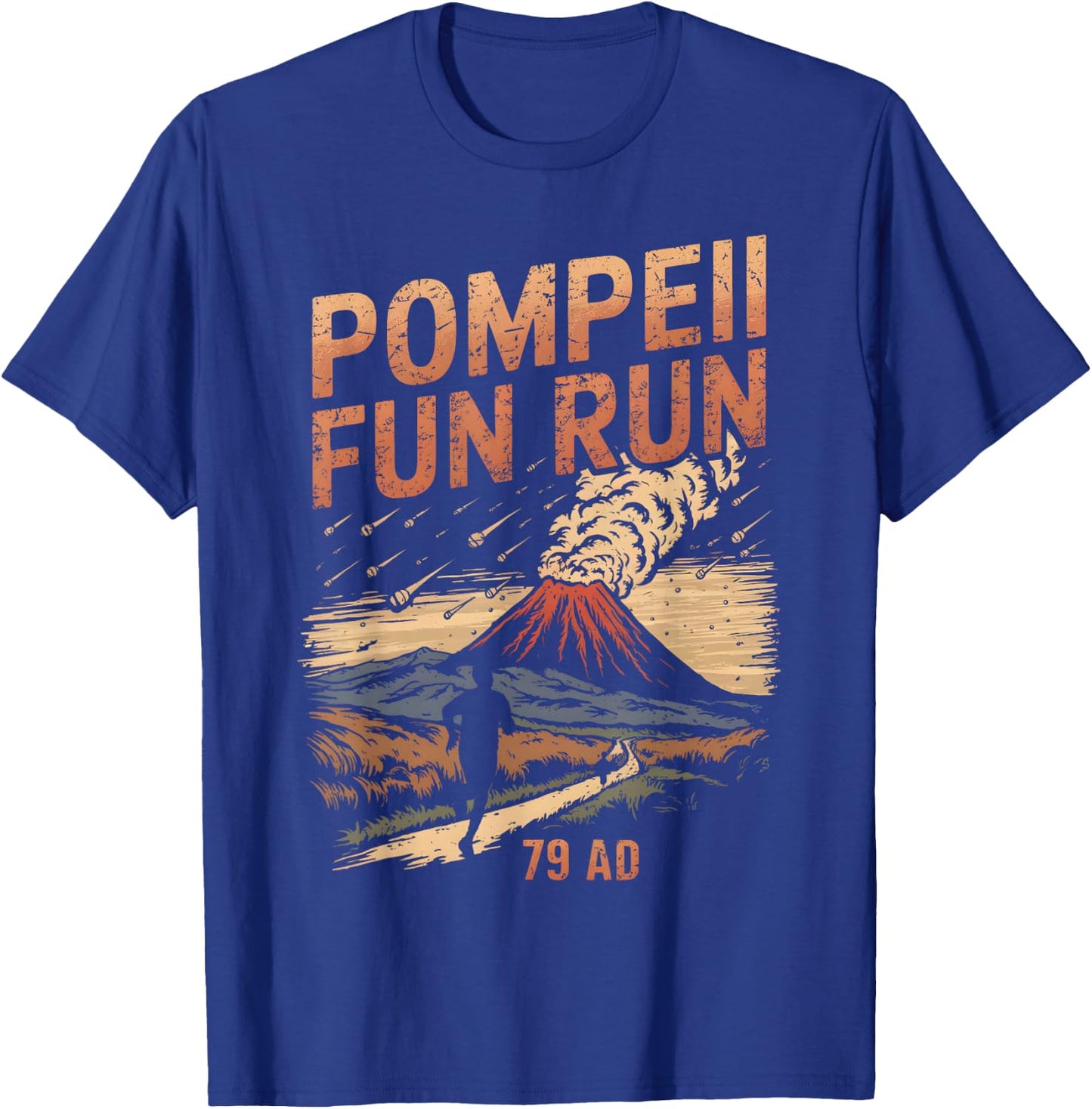 Pompeii Fun Run Geography Volcanologist Volcanology T-Shirt - T-Shirt | Royal