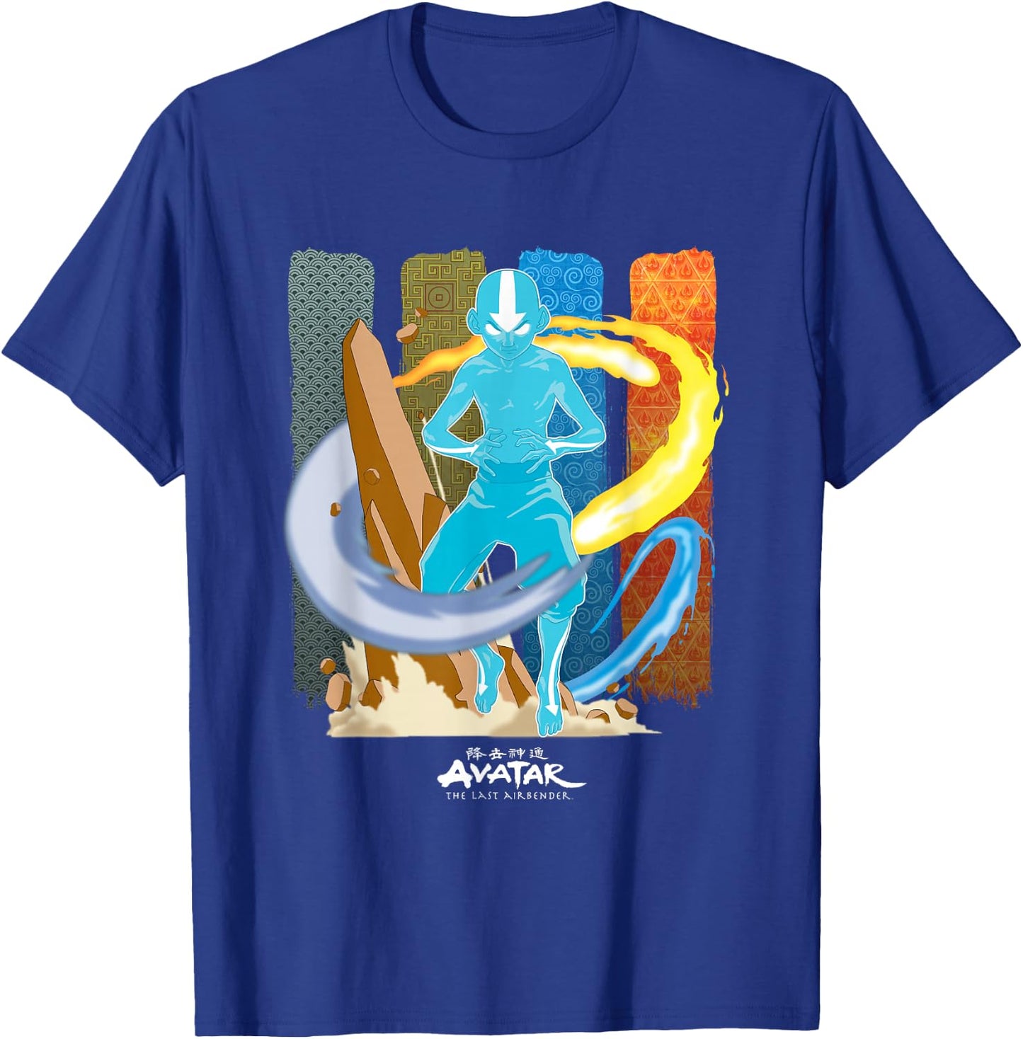 Avatar: The Last Airbender Aang Avatar Nations Unite Panels T-Shirt - T-Shirt | Royal