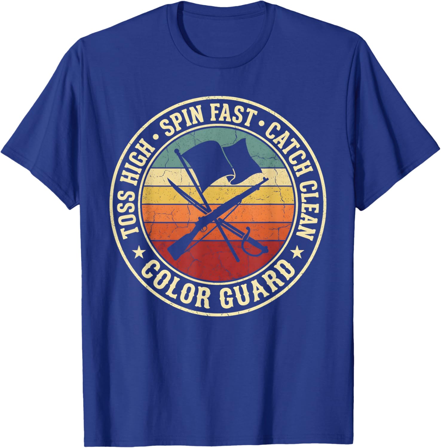 Toss High Spin Fast Catch Clean Color Guard T-Shirt - T-Shirt | Royal