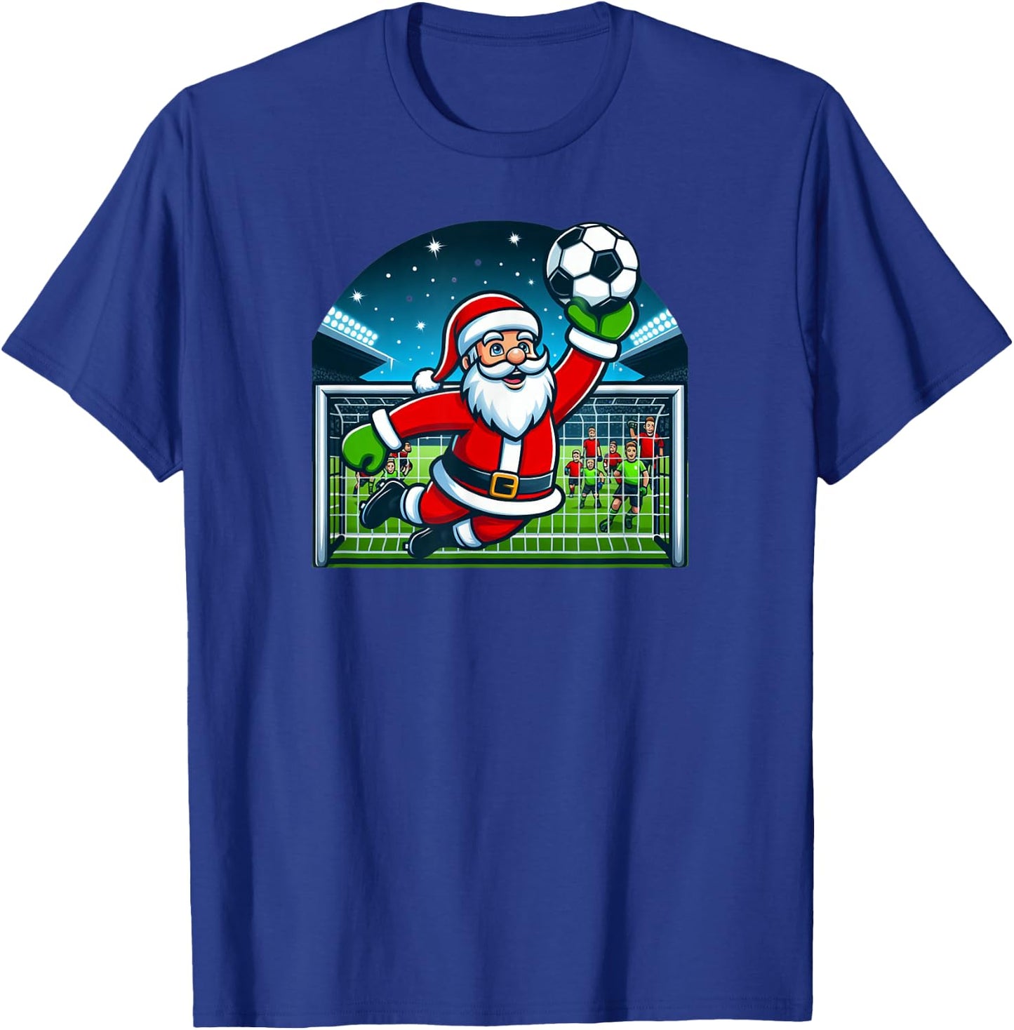 Goalkeeper Soccer Santa Christmas Xmas T-Shirt - T-Shirt | Royal