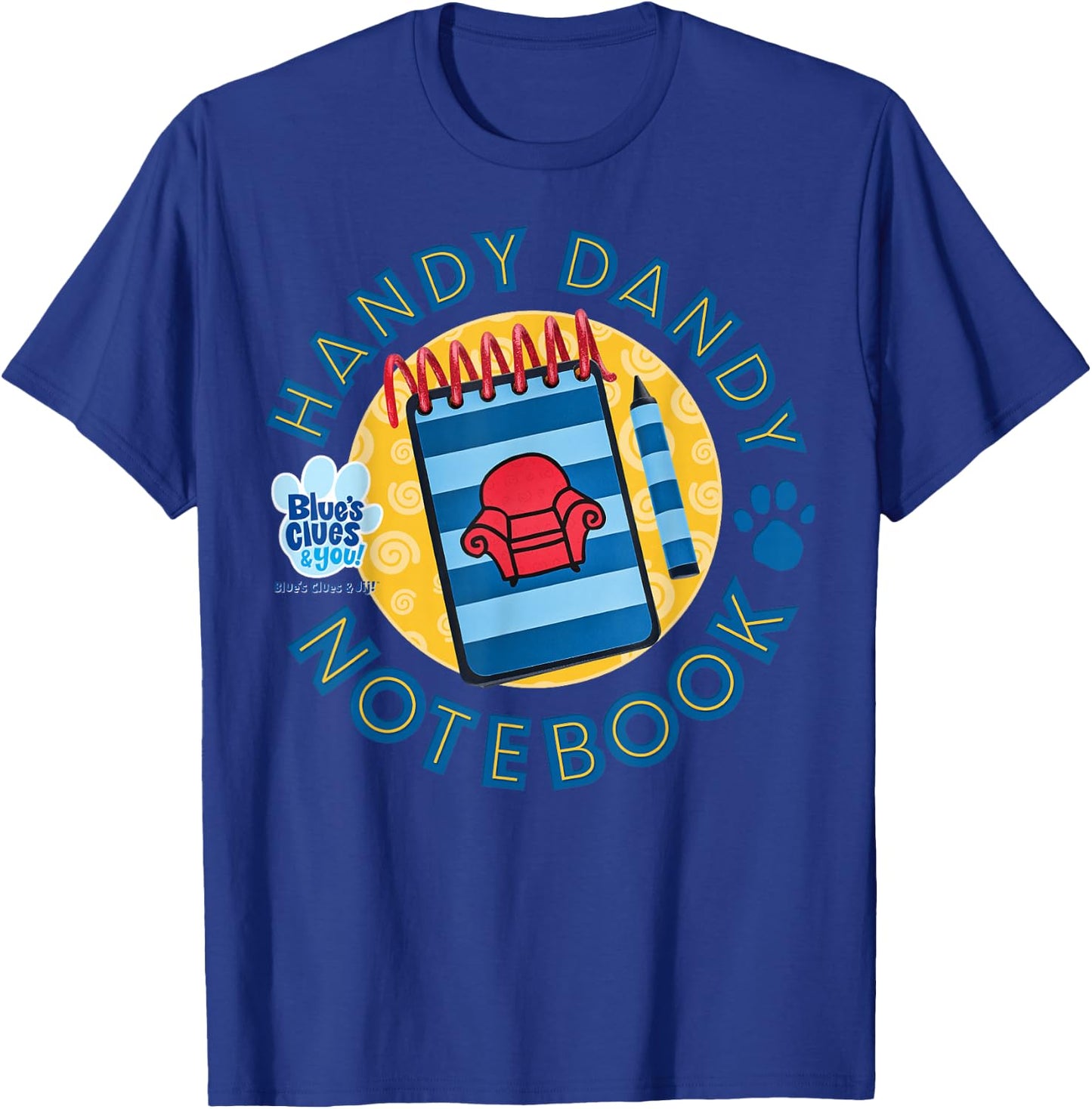 Blue's Clues & You Handy Dandy Notebook Logo Small T-Shirt - T-Shirt | Royal