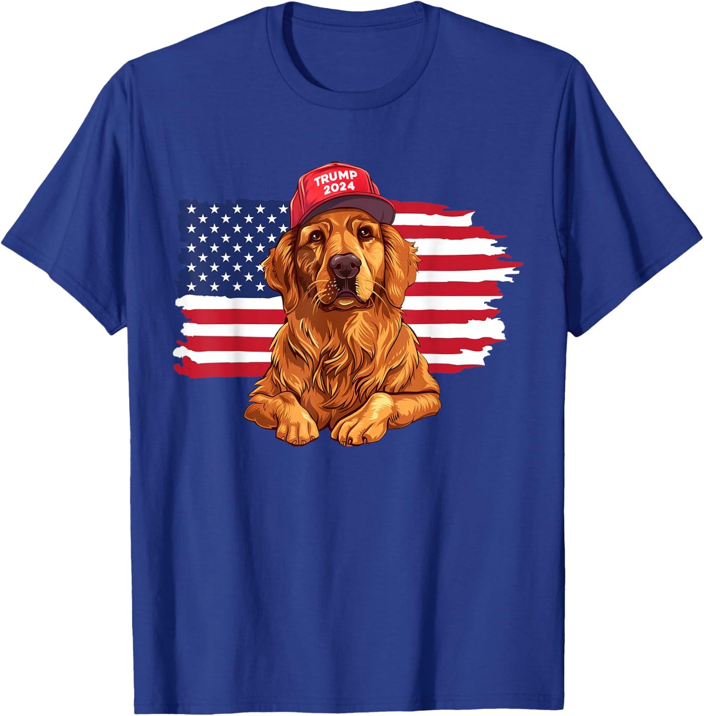 Trump 2024 Dog Dogs Golden Retriever Donald Trump 2024 T-Shirt - T-Shirt | Royal