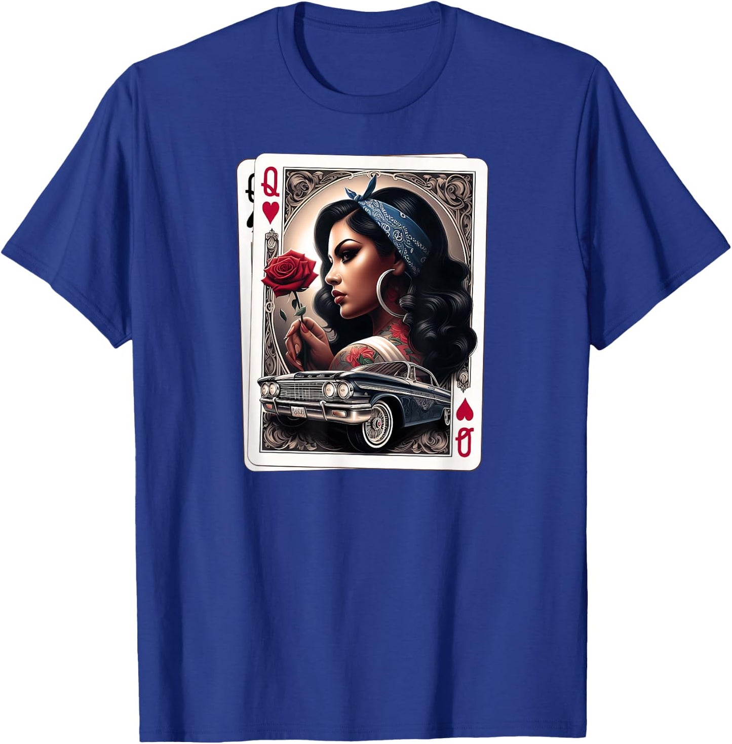 Lowrider Chicana Chicano Shirt Retro Low Rider Chicano Art T-Shirt - T-Shirt | Royal