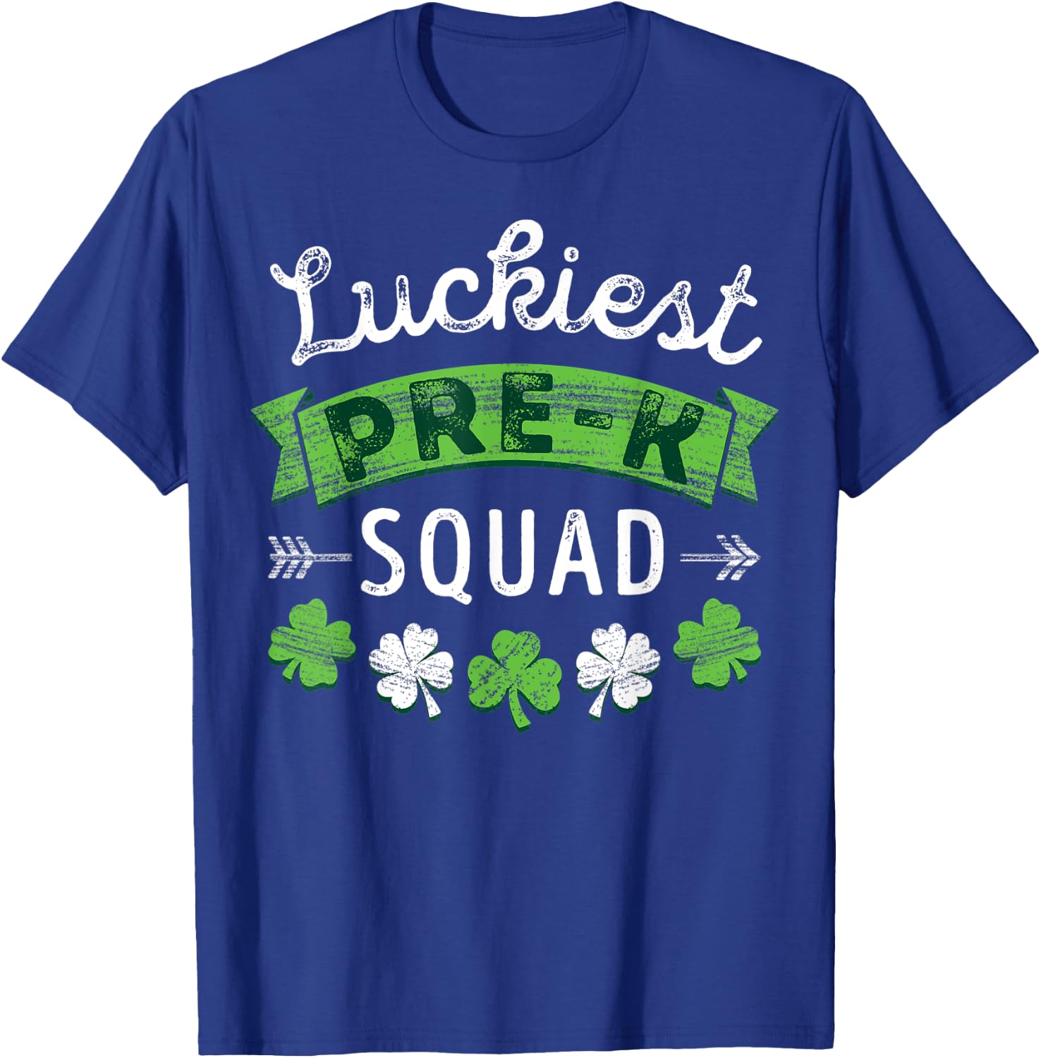 St Patricks Day PreK Teacher Shirt Gift Luckiest Pre-K Squad Women Kids T-Shirt - T-Shirt | Royal
