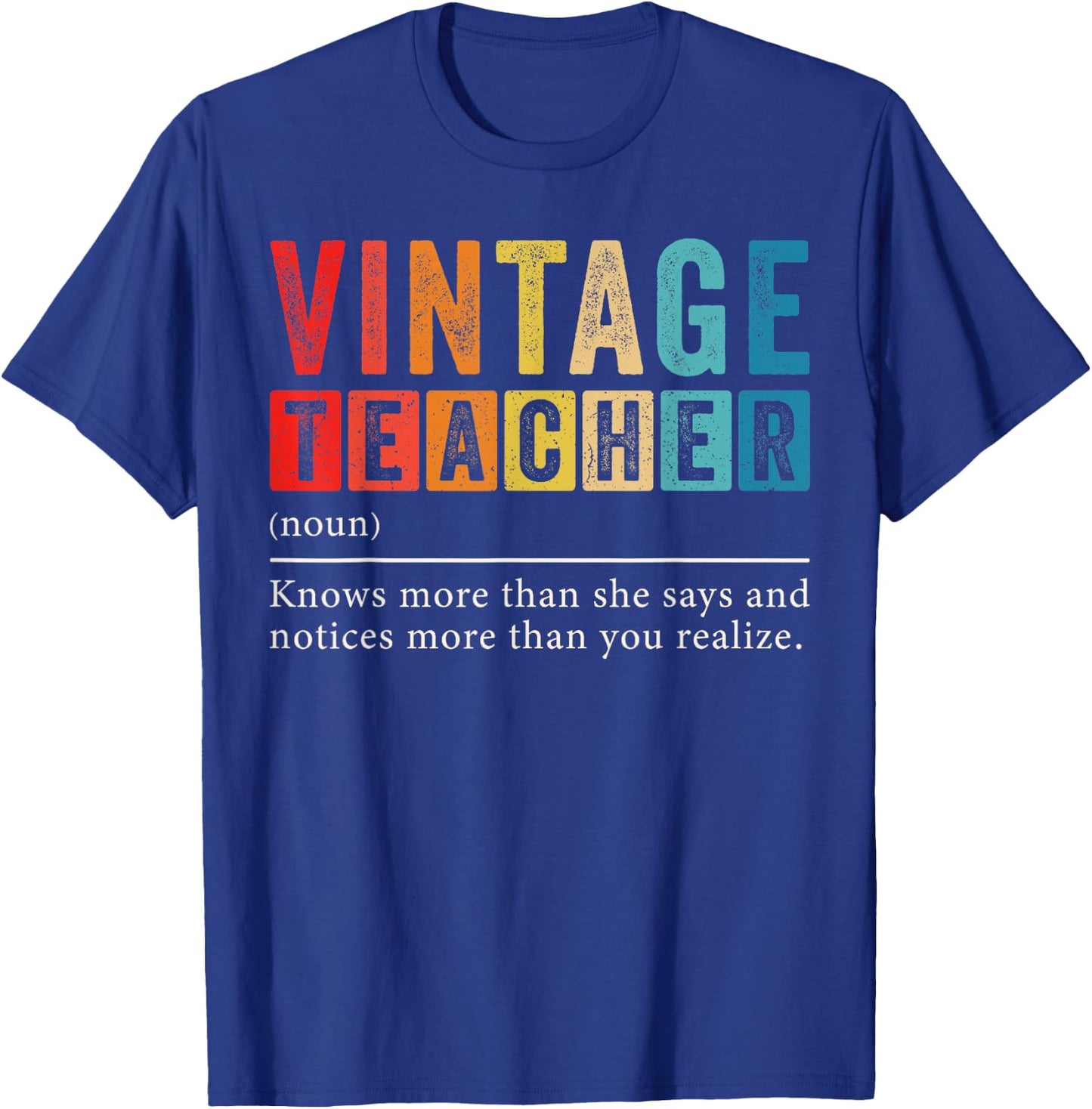 Vintage Teacher Definition T-Shirt - T-Shirt | Royal