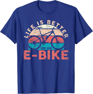 Life is better with an e-bike electric bike battery T-Shirt - T-Shirt | Royal