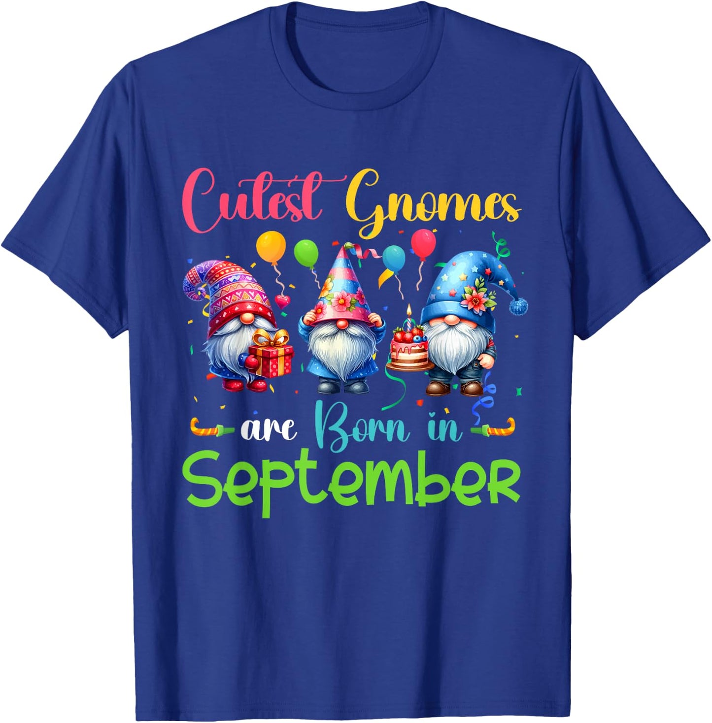 Cutest Gnomes Costume September Birthday Funny Party T-Shirt - T-Shirt | Royal