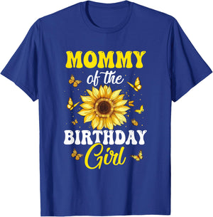 Mommy Of The Birthday Girl Sunflower Party Family Matching T-Shirt - T-Shirt | Royal
