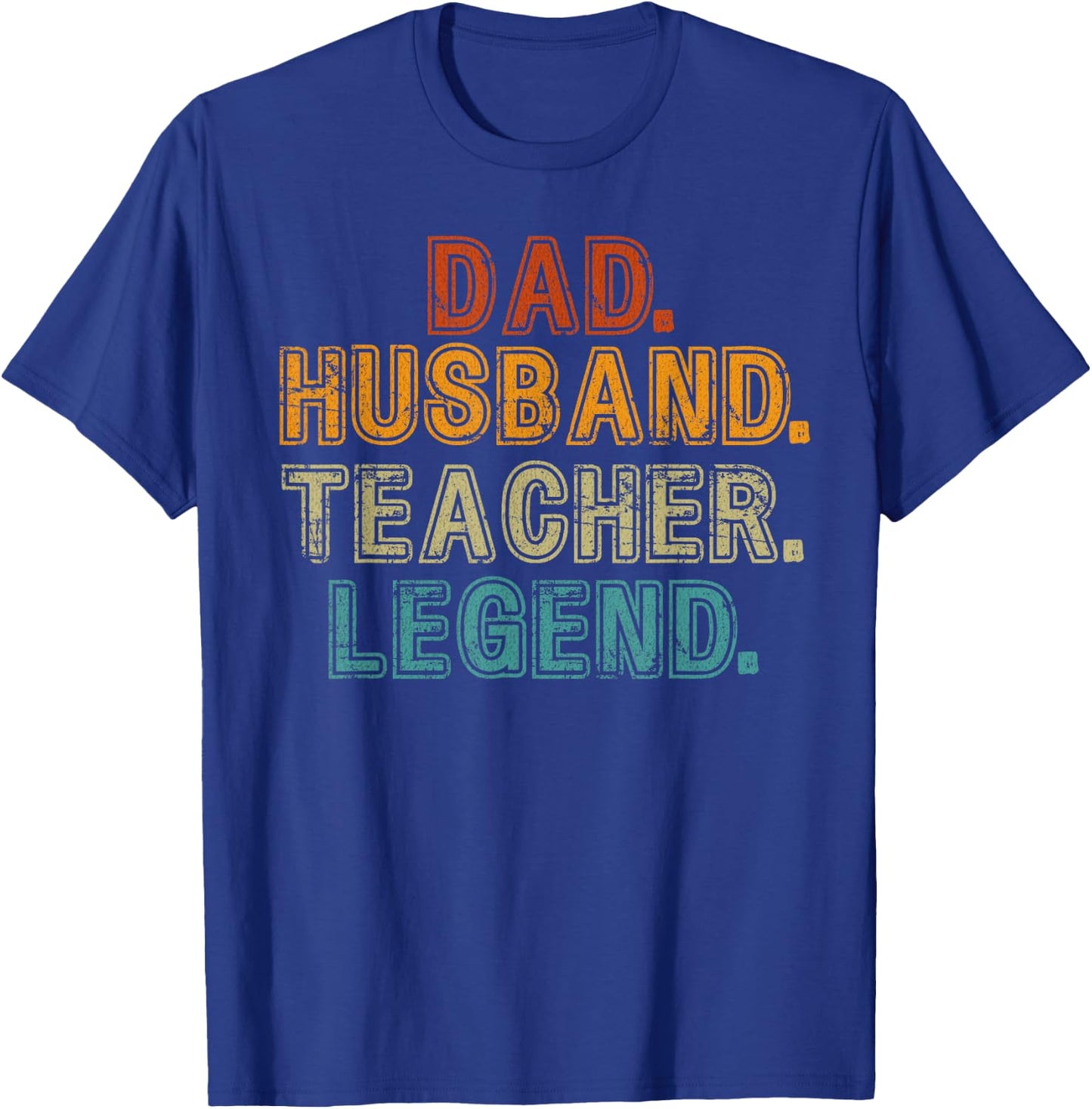 Dad Husband Teacher Male Teacher Men's Vintage Retro Saying T-Shirt - T-Shirt | Royal